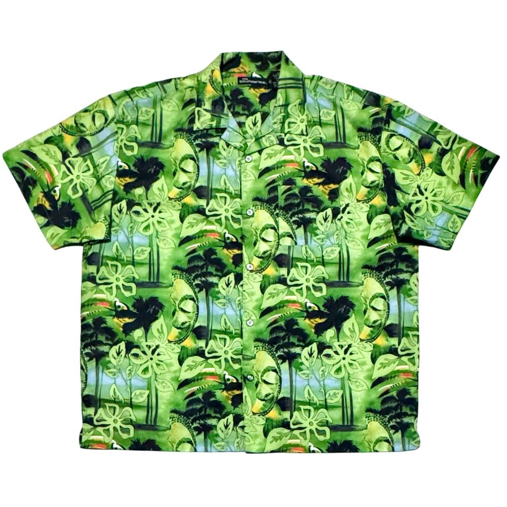 No Boundaries Men's XL Hawaiian Shirt‎ Microfiber Excellent Condition